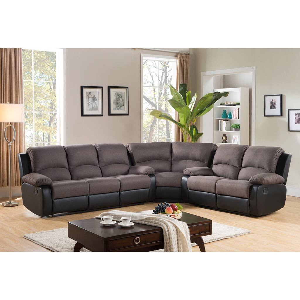 Malibu Two-tone Fabric Reclining Sectional