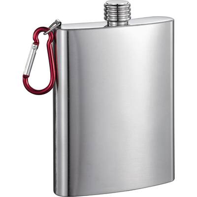 Visol Carabineer Stainless Steel 8-ounce Liquor Flask - Silver