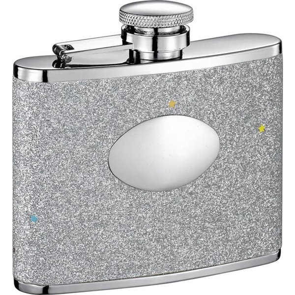 Visol Star Silver Glitter 4 ounce Liquor Flask   17205421  