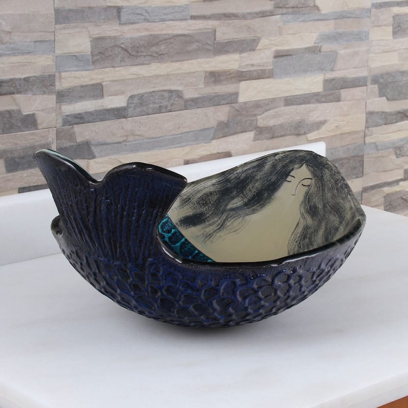 Elite Mermaid IVAN Tempered Glass Bathroom Vessel Sink