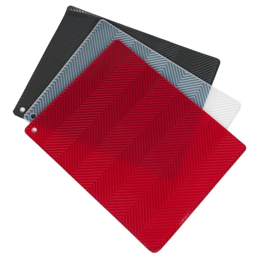 Ribbed Multi Purpose Silicone Drying Mat/Hot Pad- 15.5"x12"
