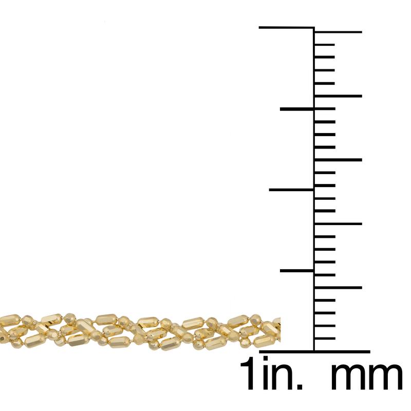 Fremada 10k Yellow Gold 2.7-mm Braided Alternate Bar and Bead Necklace (18 - 24 inches)