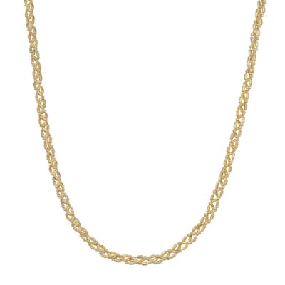 Fremada 10k Yellow Gold 2.7-mm Braided Alternate Bar and Bead Necklace (18 - 24 inches)