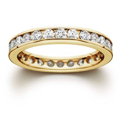 14k Yellow Gold 1 1/2ct TDW Channel-set Diamond Eternity Wedding Band