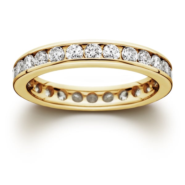 14k Yellow Gold 1 1/2ct TDW Channelset Diamond Eternity Wedding Band