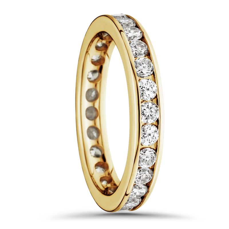 14k Yellow Gold 1 1/2ct TDW Channel-set Diamond Eternity Wedding Band