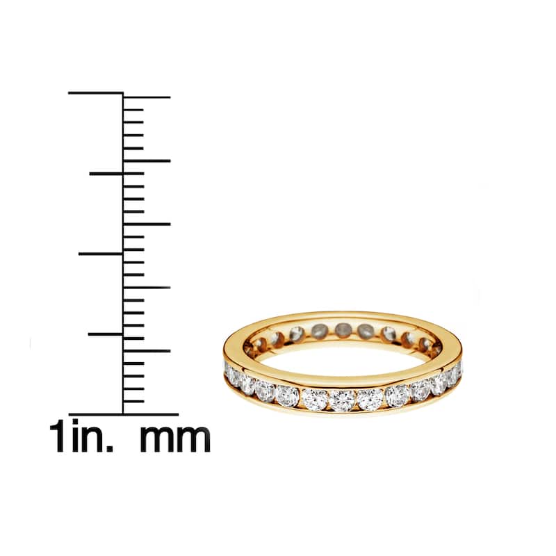 14k Yellow Gold 1 1/2ct TDW Channel-set Diamond Eternity Wedding Band