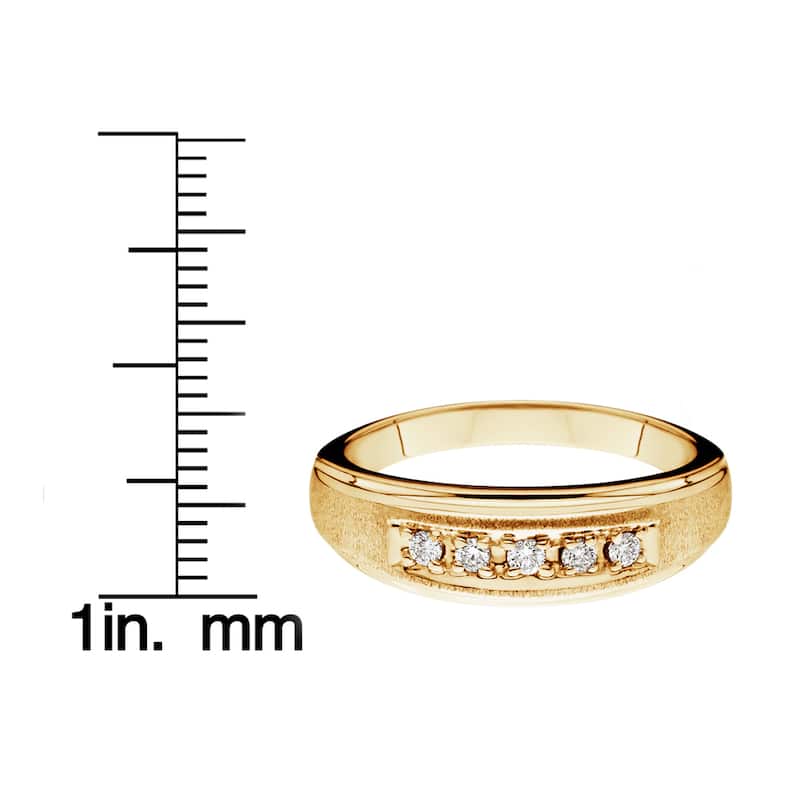 14K Yellow Gold 1/ 6ct TDW Men's Diamond Wedding Ring