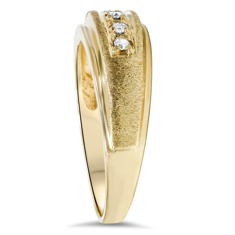 14K Yellow Gold 1/ 6ct TDW Men's Diamond Wedding Ring