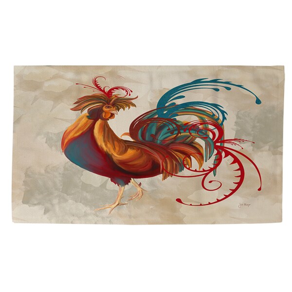Shop Teal Rooster II Rug 2' x 3' On Sale Free Shipping On Orders