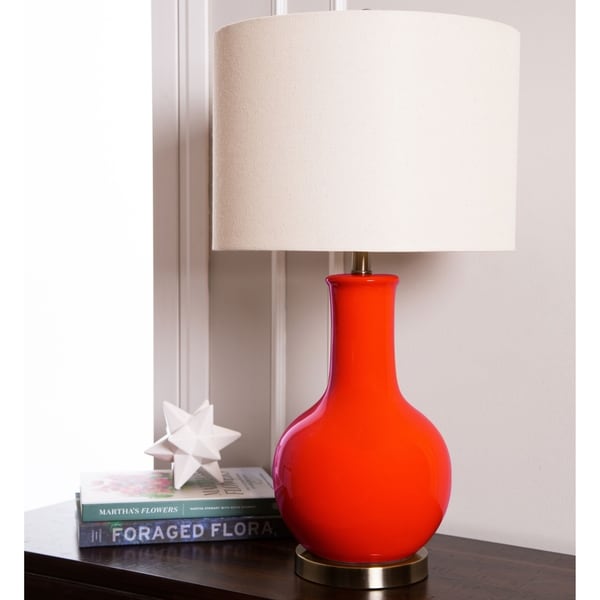 Abbyson Gourd Red Ceramic 29-inch Table Lamp