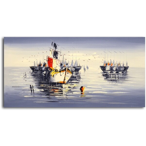 Beauty in a Bleary Day at Sea' Original Oil Painting on Canvas