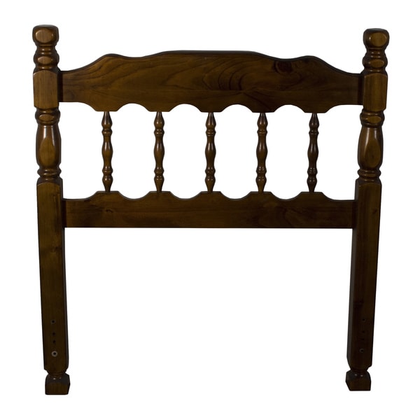 Dark Pine Spindle Headboard   Twin