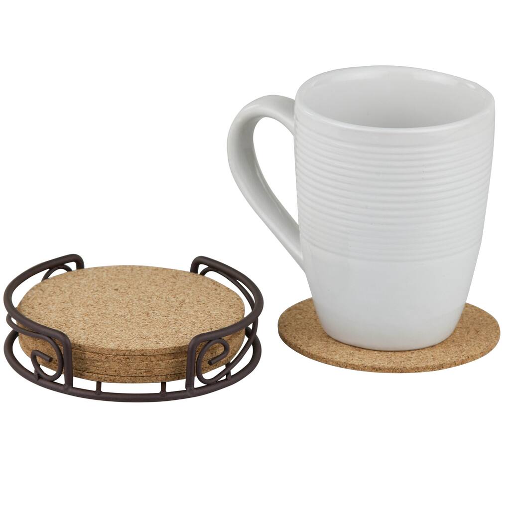Bronze and All-natural Cork Coaster (Set of 6)