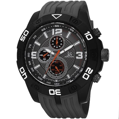 Joshua & Sons Men's Quartz Chronograph Tachymeter Grey Strap Watch