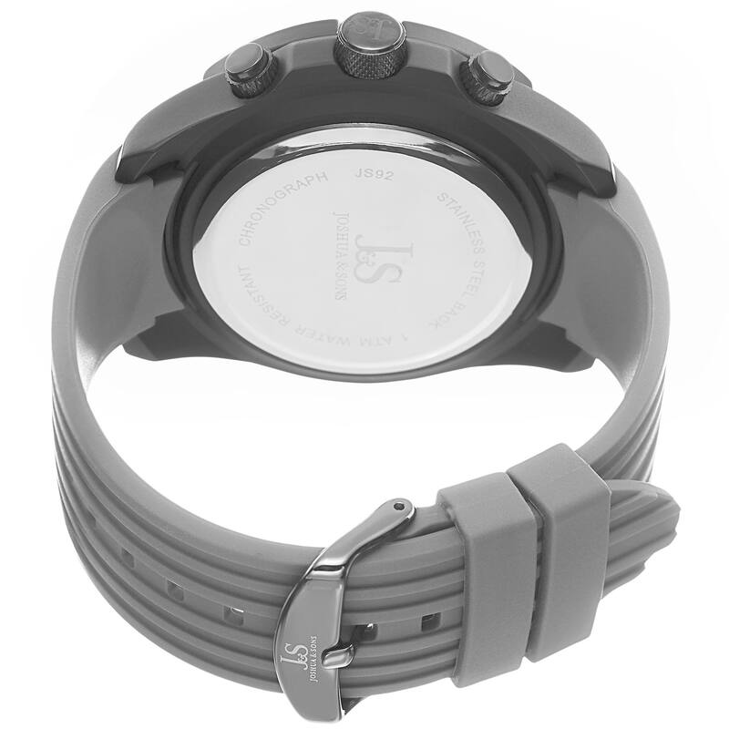Joshua & Sons Men's Quartz Chronograph Tachymeter Grey Strap Watch