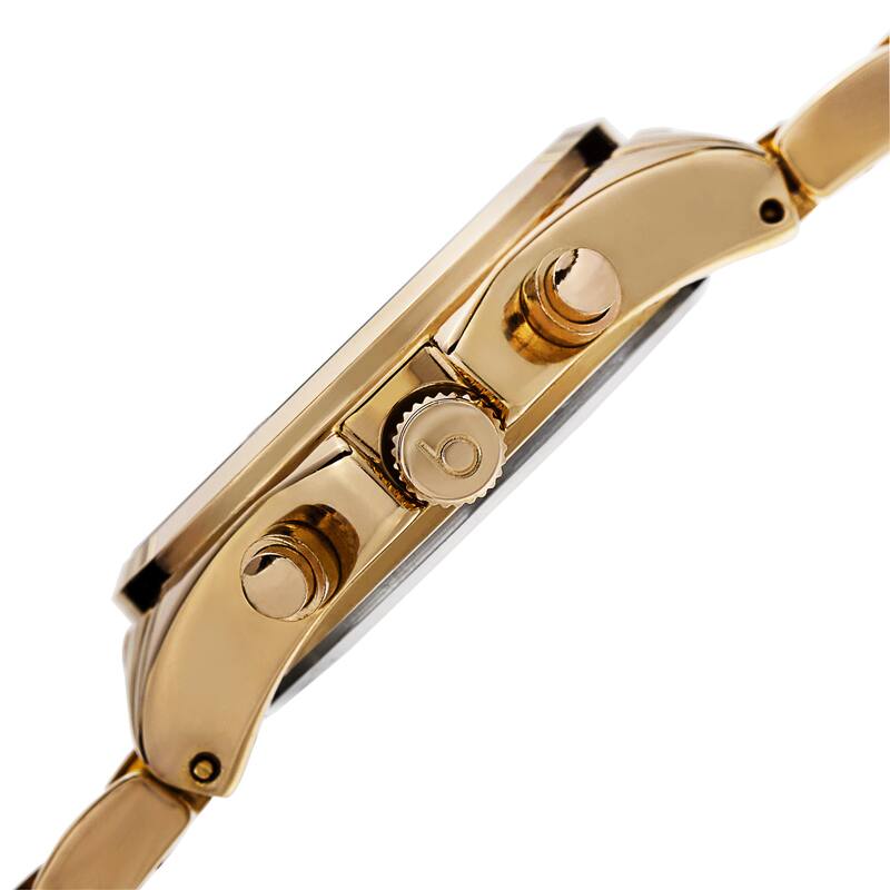 Burgi Women's Swiss Quartz Diamond Multifunction Dual-Time Bracelet Watch