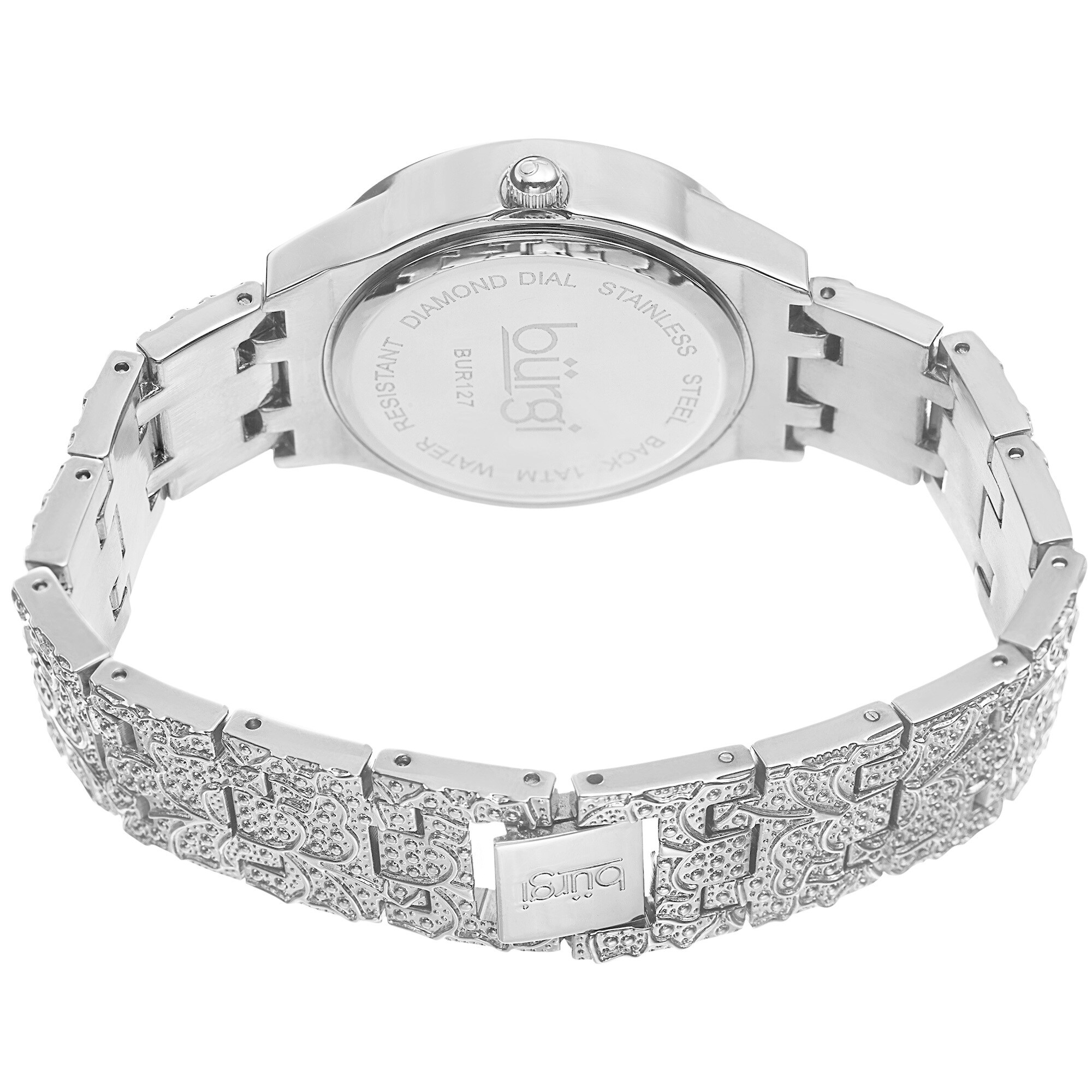 NWT Burgi Quartz Mother of Pearl Dial Ladies Watch Burgi-Womens-Diamond-Markers-  main image 3