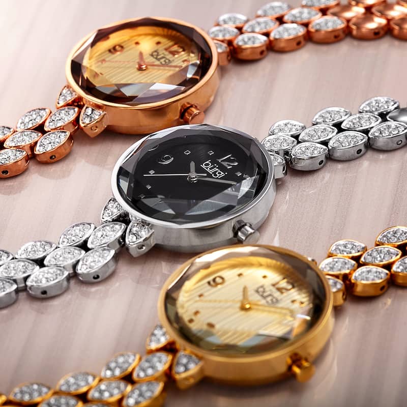 Burgi Women's Quartz Swarovski Crystals Alloy Bracelet Watch