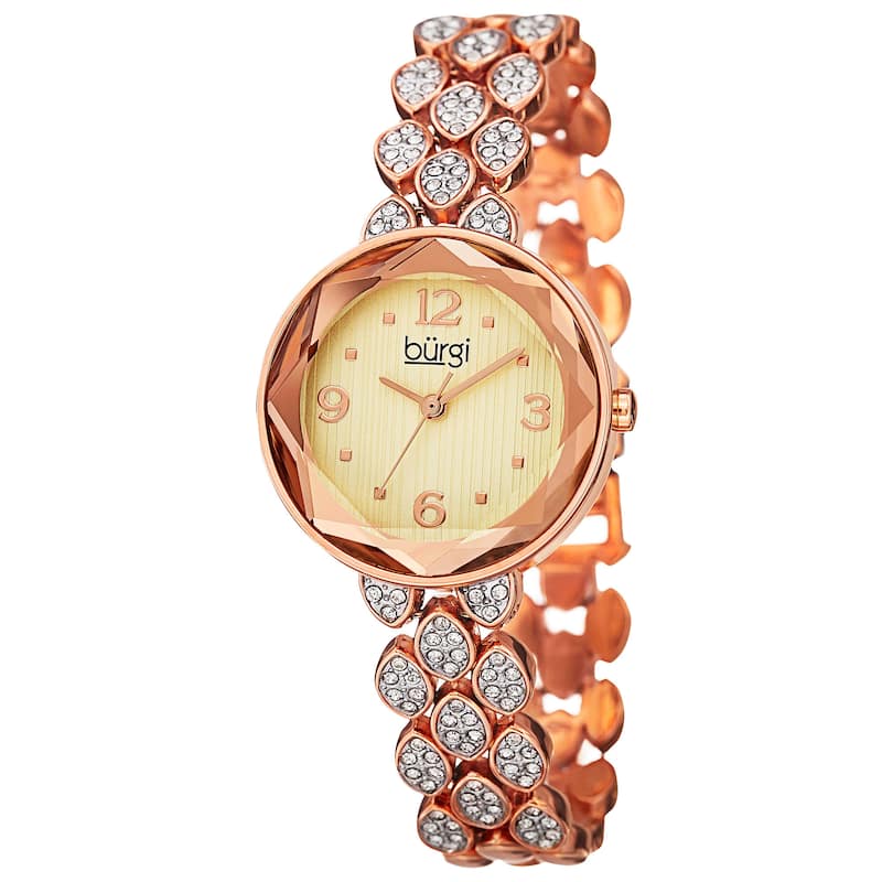 Burgi Women's Quartz Swarovski Crystals Alloy Bracelet Watch