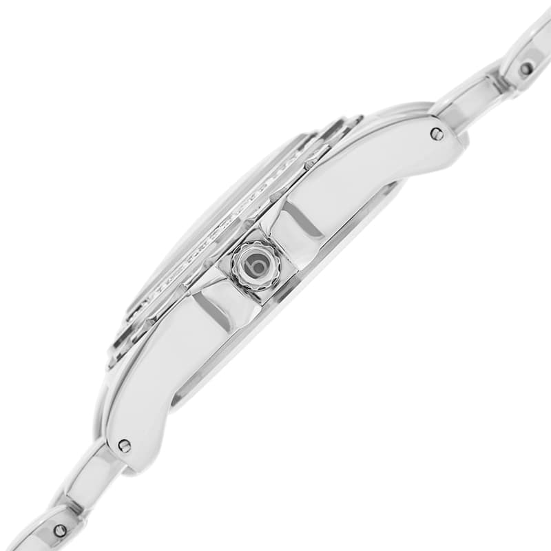 Burgi Women's Quartz Diamond Marker Multifunction Alloy Silver-Tone Bracelet Watch