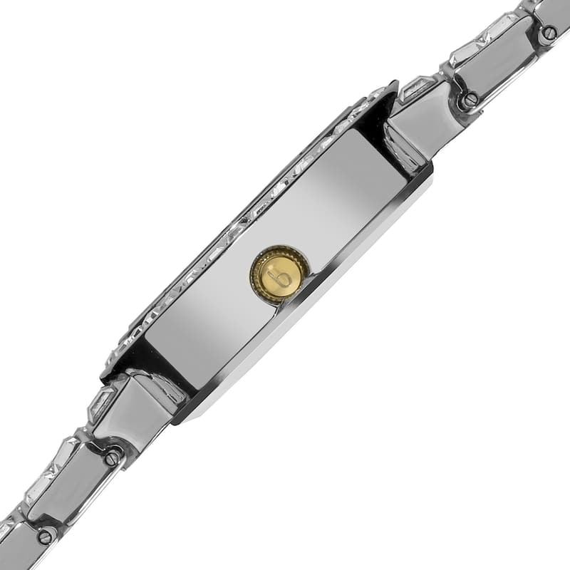 Burgi Women's Diamond Baguette Quartz Two-Tone Bracelet Watch
