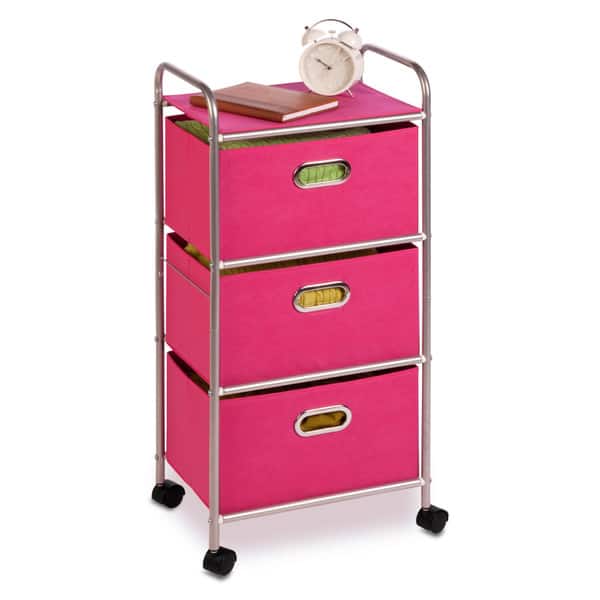 Shop Honey Can Do 3 Drawer Rolling Cart Pink Free Shipping Today