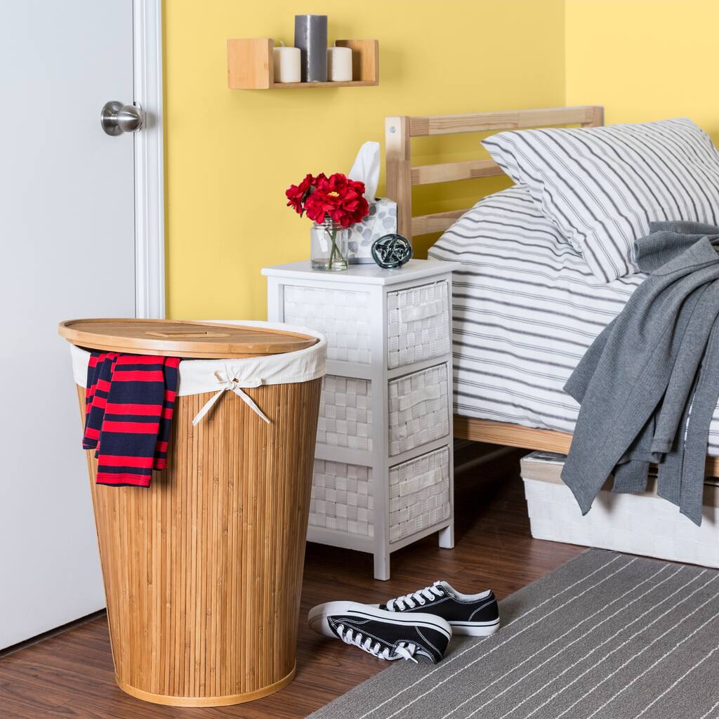 Honey-Can-Do Nested Bamboo Hamper with Lid