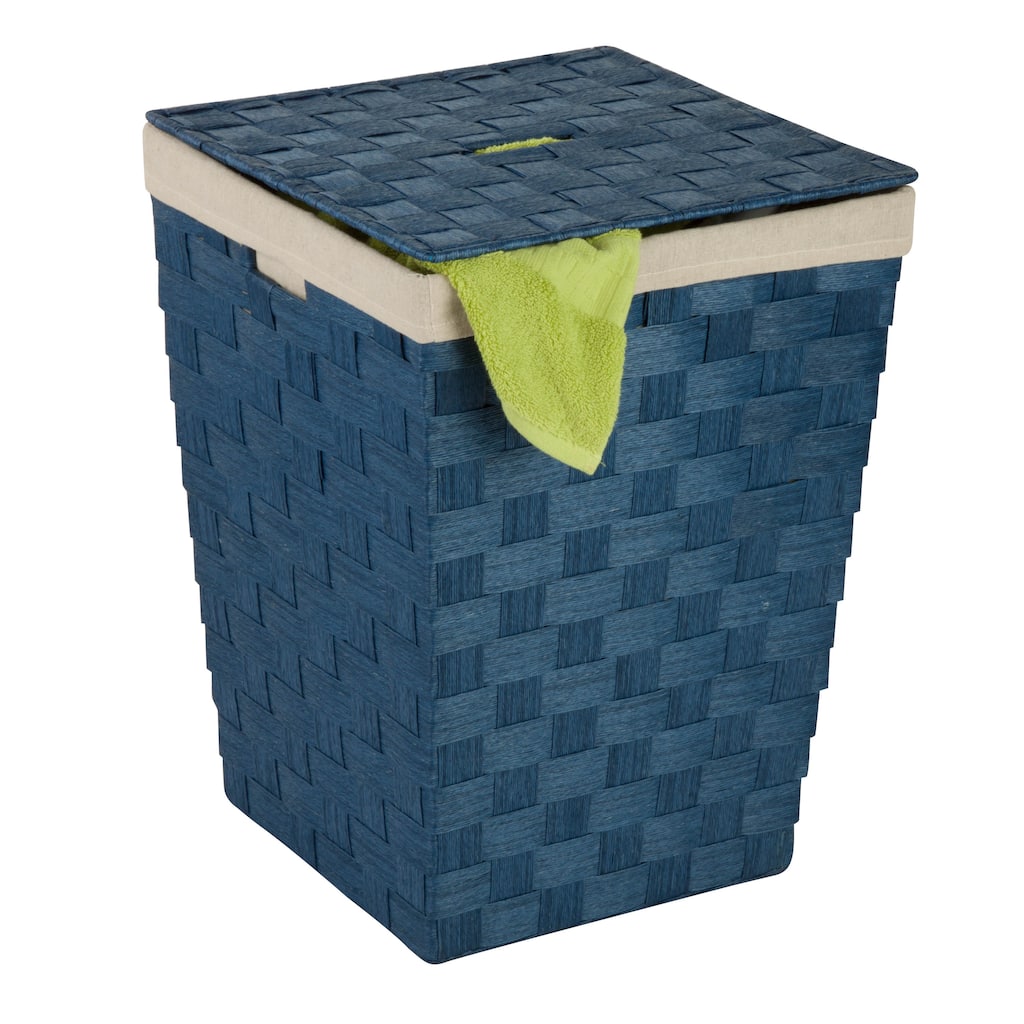 Honey Can Do HMP-03730 Blue Woven Hamper with Liner