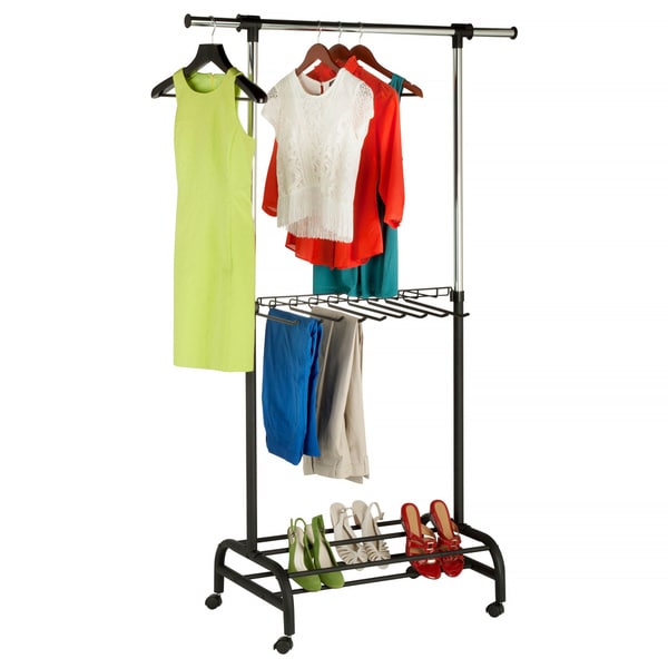Honey Can Do GAR03397 Adjustable Expandable Garment Valet Rack Free