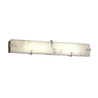 Justice Design LumenAria Clips 36-inch Brushed Nickel ADA Wall/ Bath Bar, Faux Alabaster Shade