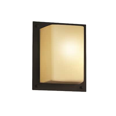Justice Design Fushion Framed Sconce, Bronze with Almond