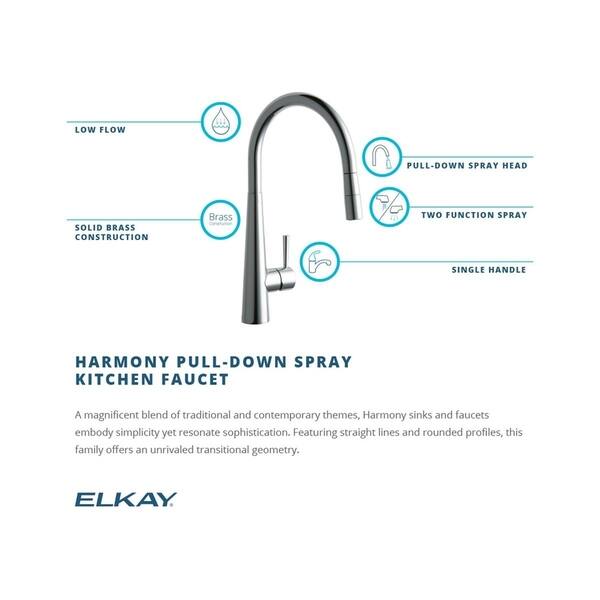 Shop Elkay Harmony Single Hole Kitchen Faucet With Pull Down Spray