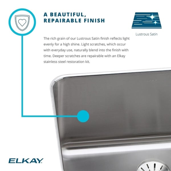 Elkay Asana Stainless Steel 14-3/8" x 14-3/8" x 6", Single Bowl Undermount Bathroom Sink...