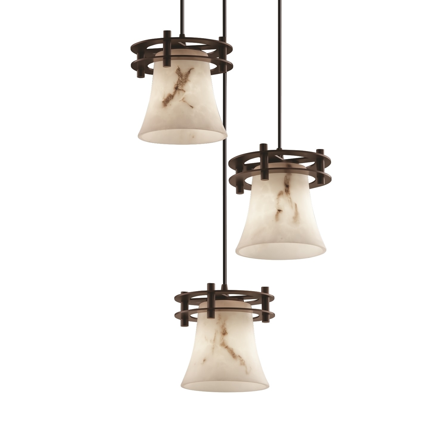 Justice Design Porcelina Clips 1-light Dark Bronze ADA Wall Sconce, Waterfall Shade