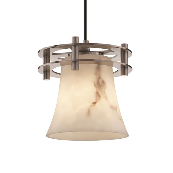 Justice Design Group LumenAria Circa 1 Light Small Pendant, Nickel