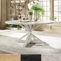 Benchwright Rustic X-base Round Pine Wood Dining Table by iNSPIRE Q Artisan