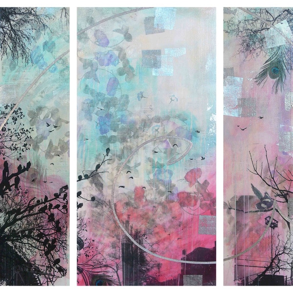 Marmont Hill 'Infinitus Triptych' Canvas Art - Multi-color