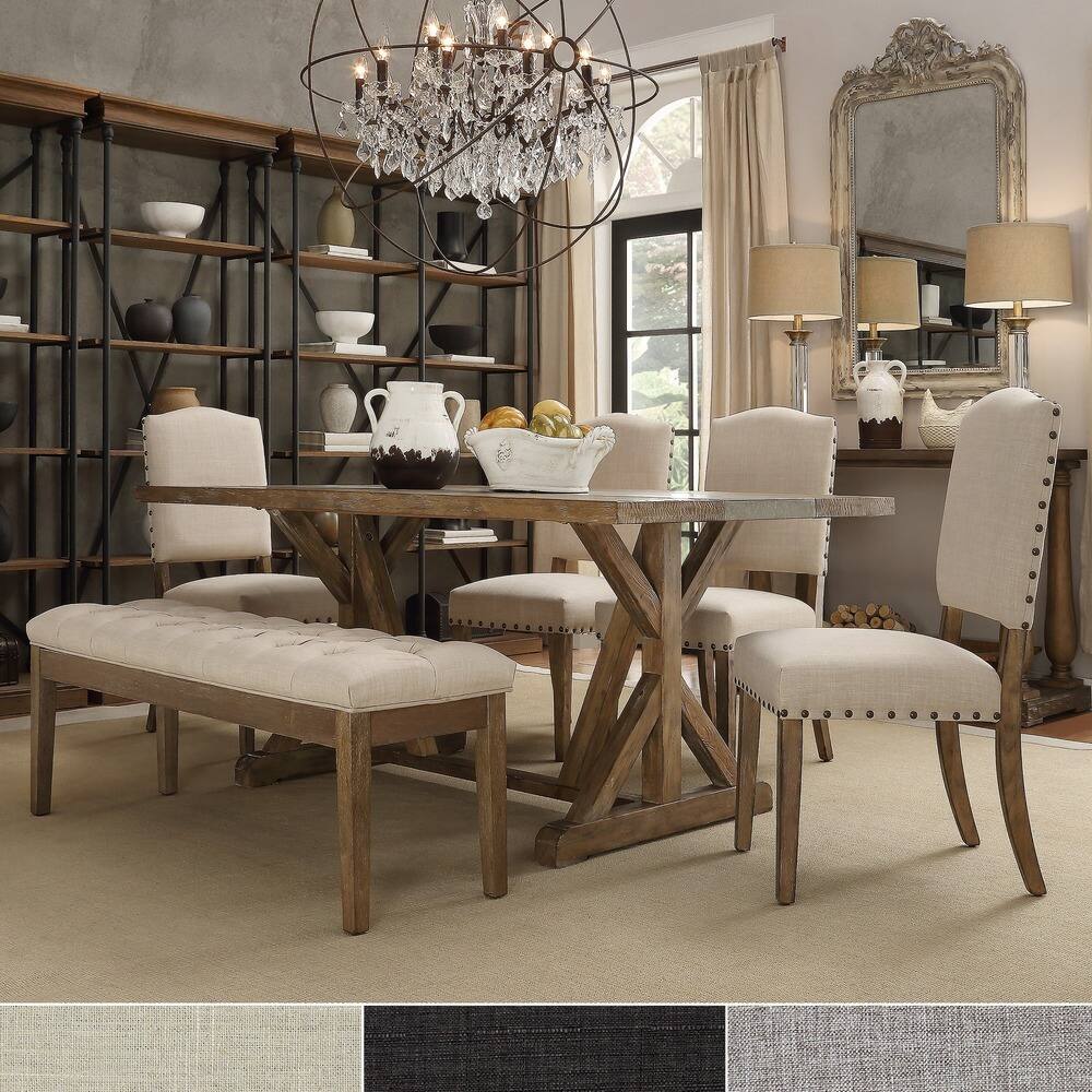 Benchwright 6-pc. Concrete and Inlaid Wood Dining Set by iNSPIRE Q Artisan