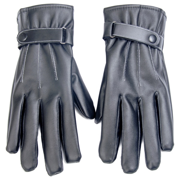 Faux Leather Texting and Driving Gloves Size - Large. Opens flyout.