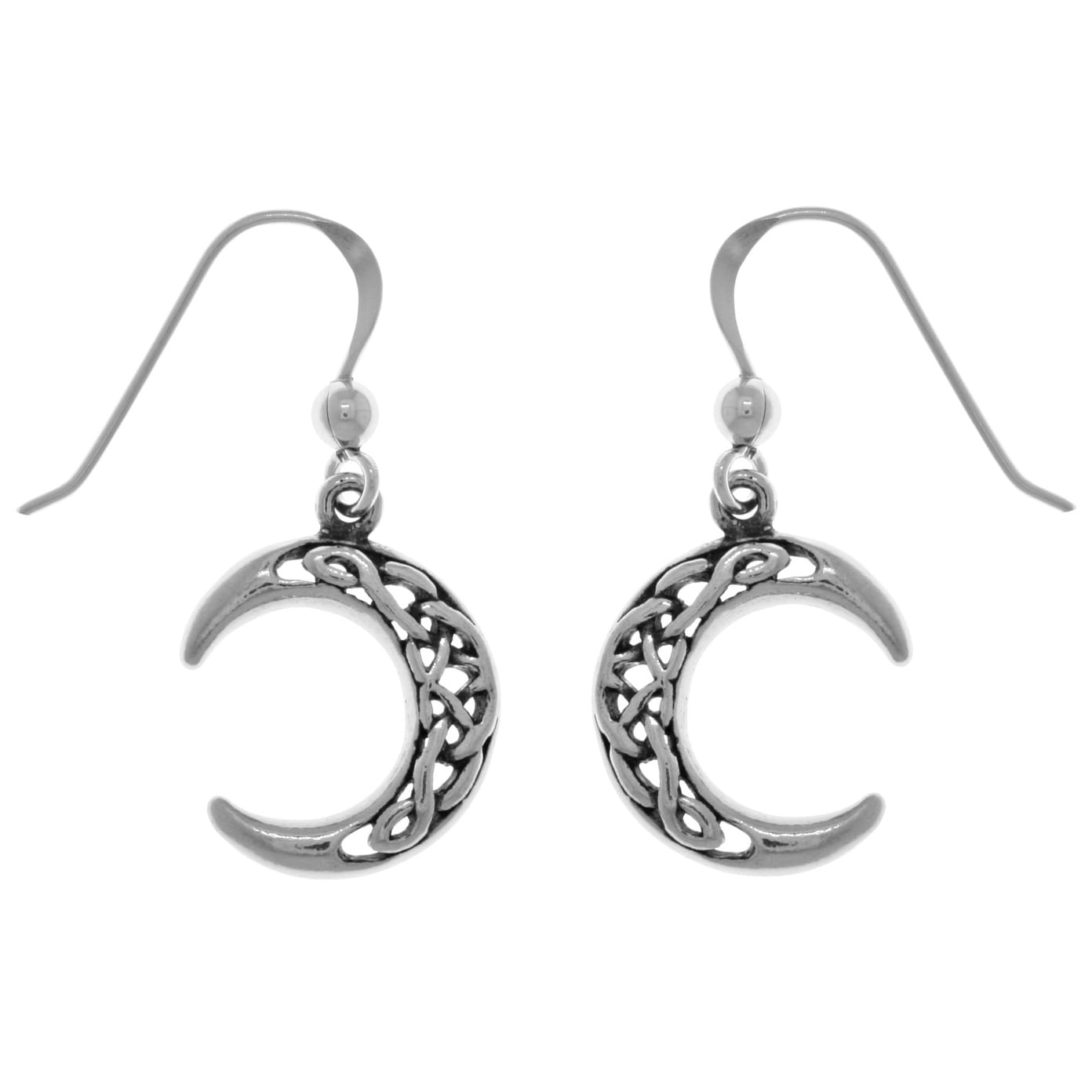 Sterling Silver Celtic Crescent Moon Dangle Earrings MEDIUM | eBay