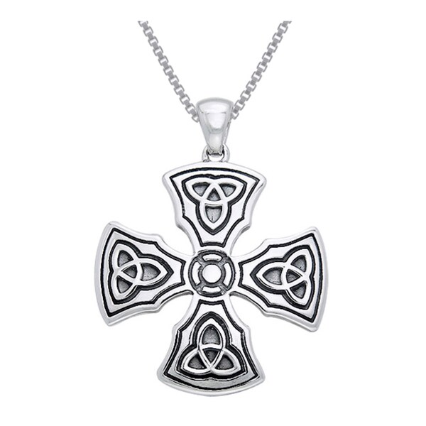 Shop Sterling Silver Celtic Trinity Knights Templar Cross Pendant ...