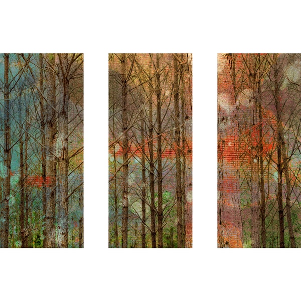 Shop Marmont Hill 'Through the Trees Triptych' Canvas Art - Multi-color ...