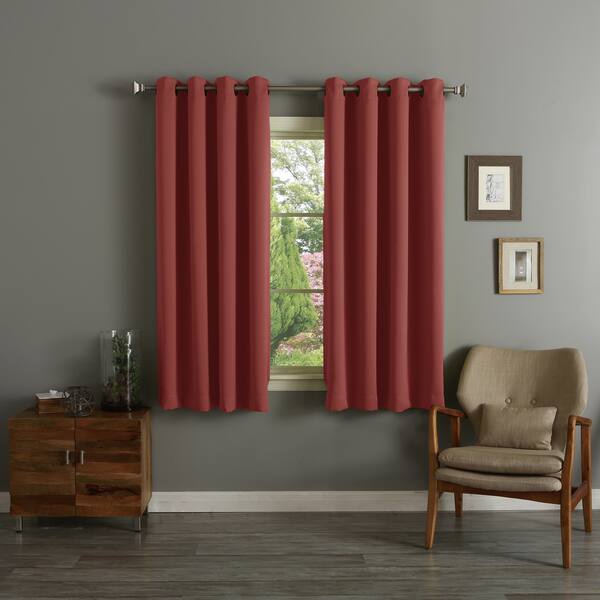 Shop Aurora Home Brick Red Grommet Top Thermal Insulated Blackout