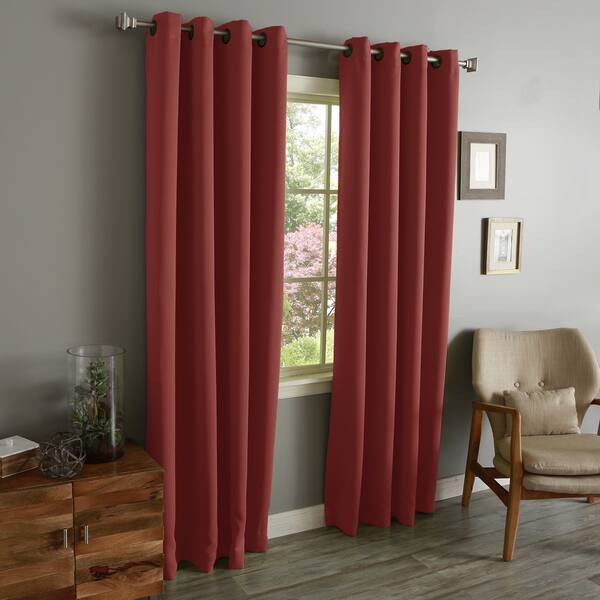 Shop Aurora Home Brick Red Grommet Top Thermal Insulated Blackout