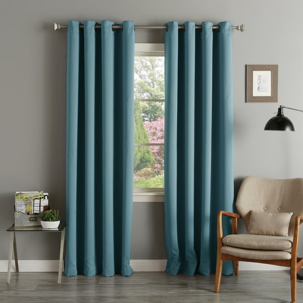 Aurora Home Teal Grommet-Top Thermal Insulated Blackout Curtain Panel ...