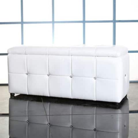 Forza White Storage Ottoman