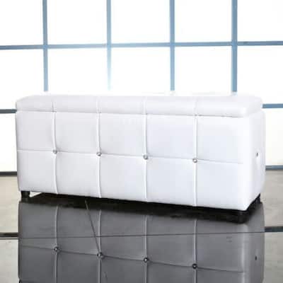 Forza White Storage Ottoman