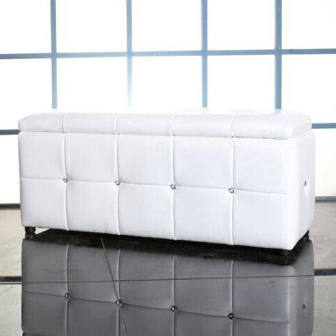 Forza White Storage Ottoman