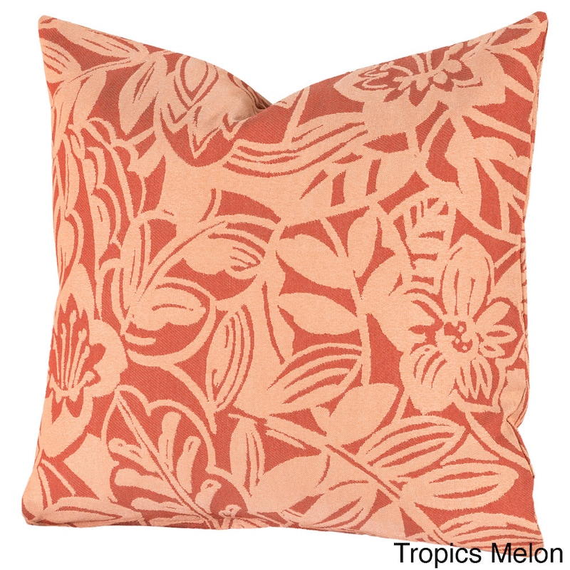 Tropics Indoor/ Outdoor Throw Pillow - 16" x 16" - Orange